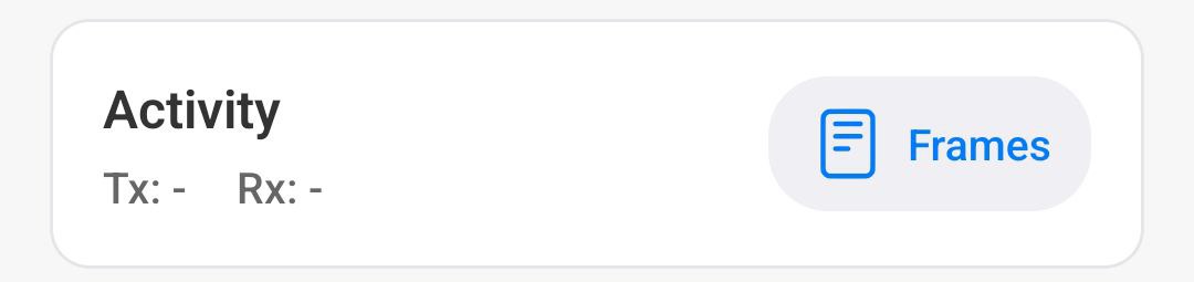 Activity Section on Main Screen