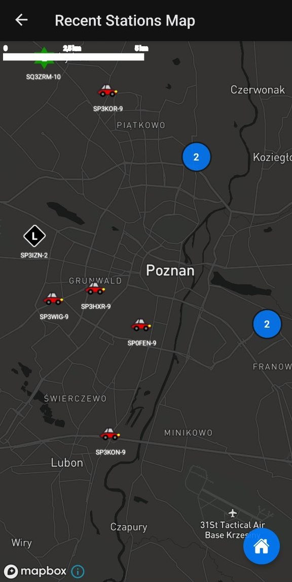 Map view with stations spread out
