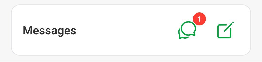 Messages Section on Main Screen